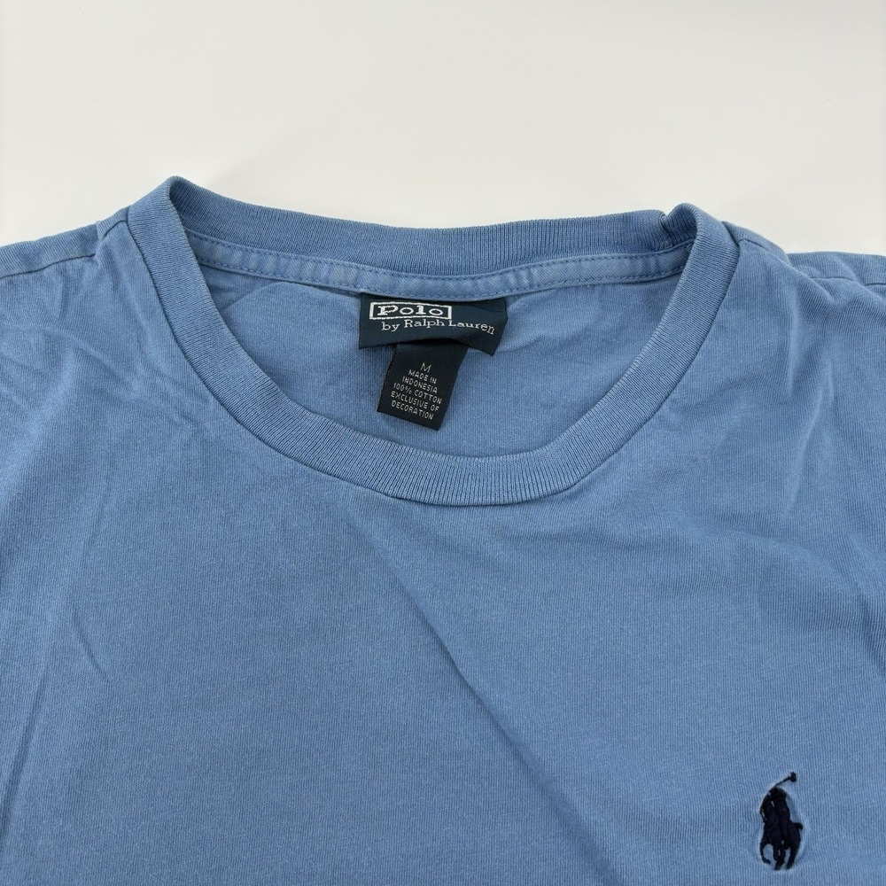 Polo Ralph Lauren Blue Short Sleeve Size M Men 100% Cotton Silver Tag